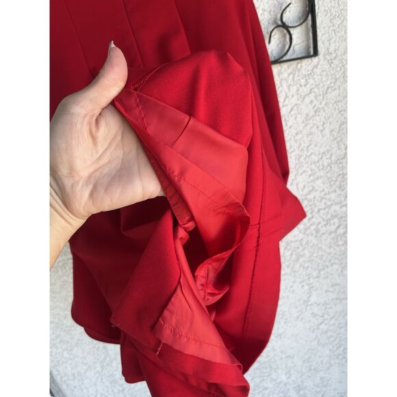 Calvin Klein Ruffled Sheath Dress - Size 4 - Red - Picture 6 of 8